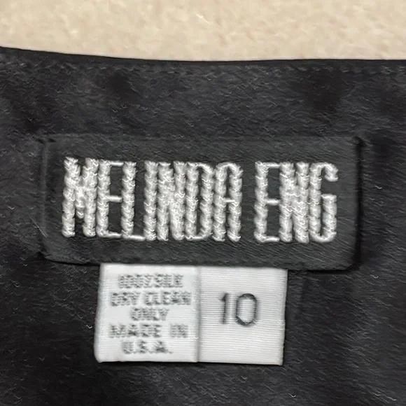 MELINDA ENG COUTURE BLACK 100% SILK GOWN size 10 - Picture 4 of 10